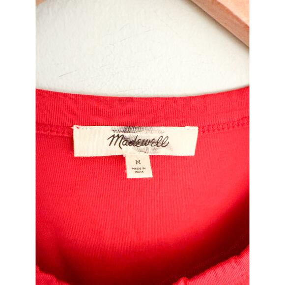 Madewell | NWOT Cotton Perfect Crewneck Tee in Ruby Red | Sz M - Picture 4 of 7